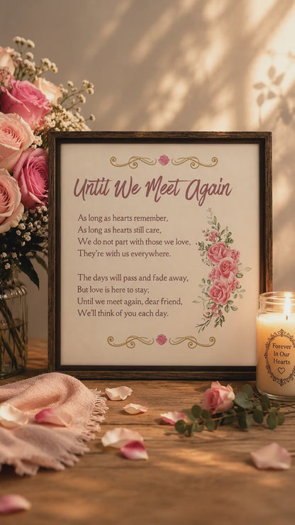 Until We Meet Again Memorial Poem Framed Canvas