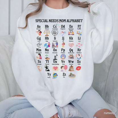 Special Needs Mom Alphabet Sweatshirt