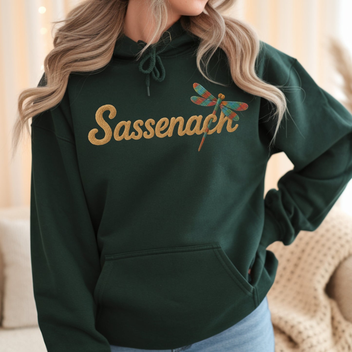 Sassenach Faux Yarn Embroidery Hoodie
