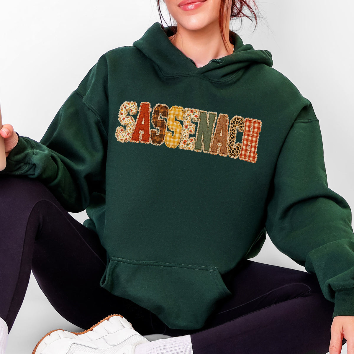 Sassenach Boho "Faux" Patchwork Applique Hoodie