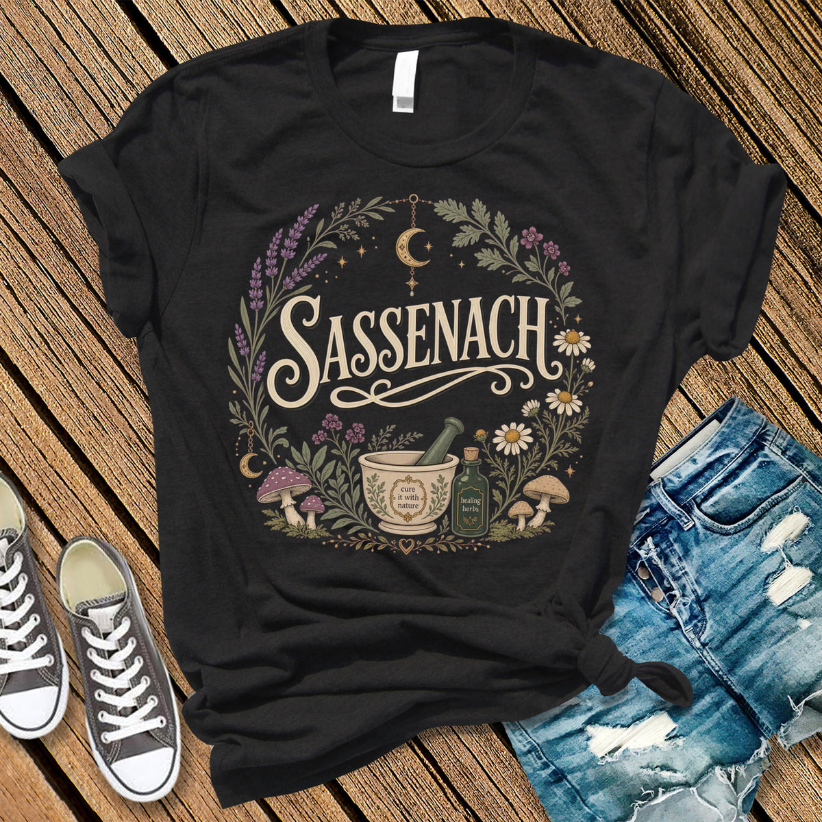 Sassenach Herbal Mystical Mushroom Apothecary T-Shirt