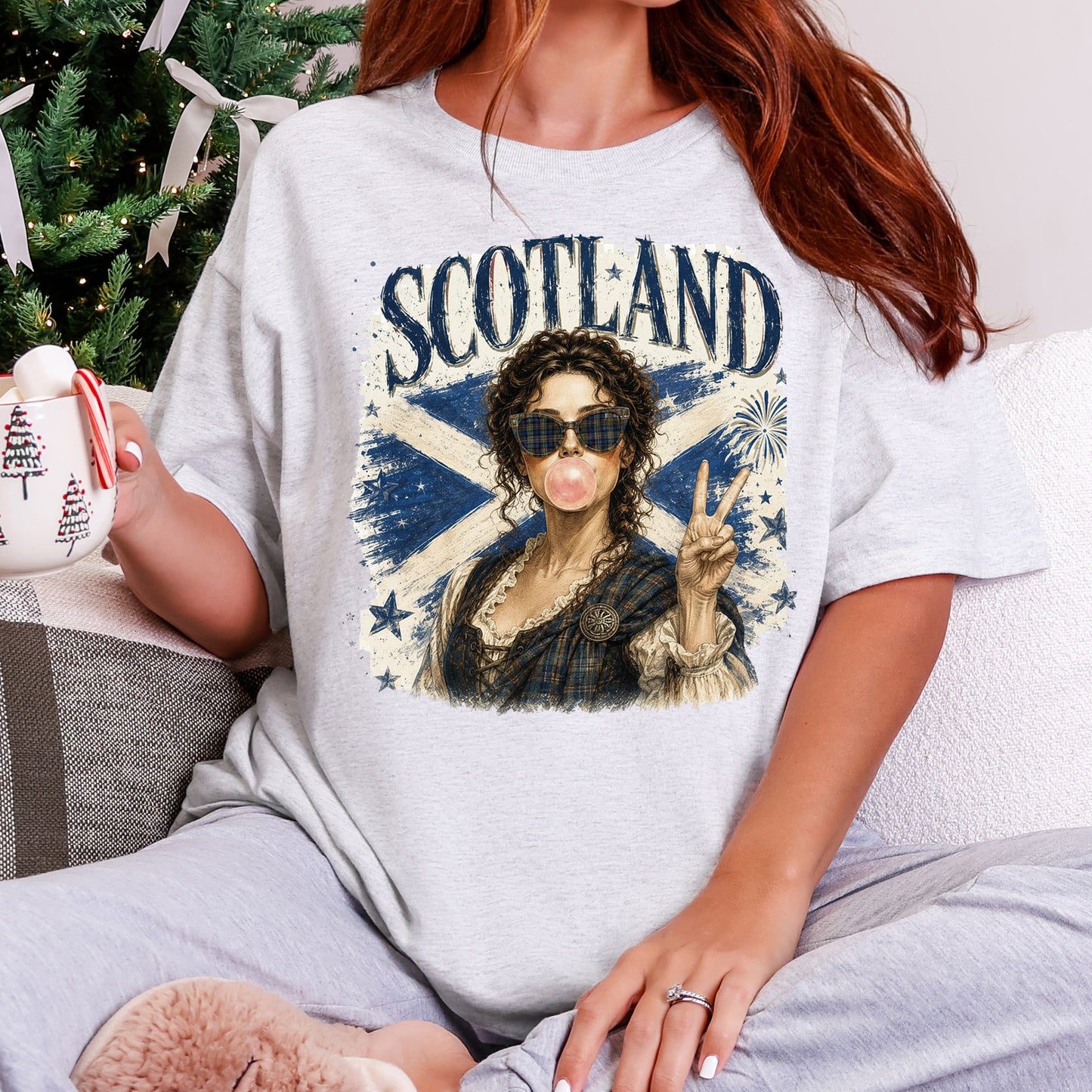 Scotland Pride Fun Sassenach Tartan Bubblegum Tee