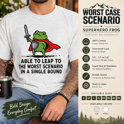 Worst Case Scenario Superhero Frog Unisex classic tee
