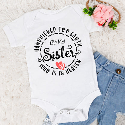 Rainbow Baby Onesie, Big Sister in Heaven Baby Gift, Sent from Heaven, Handpicked from Heaven, Baby Shower Gift