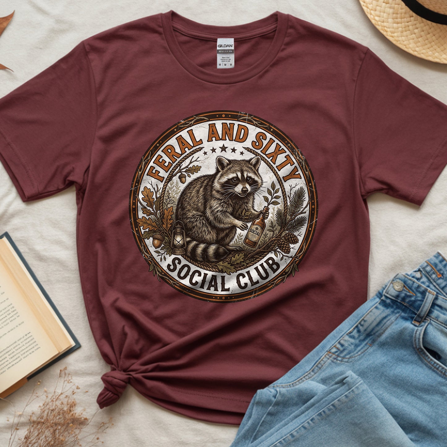 Feral and Sixty Raccoon Social Club T-Shirt