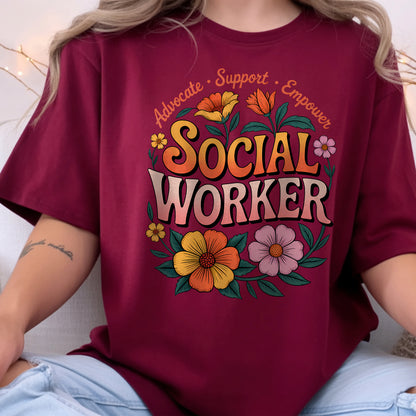 Social Worker, Advocate Support Empower T-Shirt