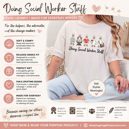 Doing Social Work Stuff Cute Ducks T-Shirt