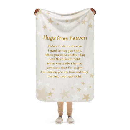 Memorial Gift | In Loving Memory Sherpa blanket | Hugs from Heaven Poem