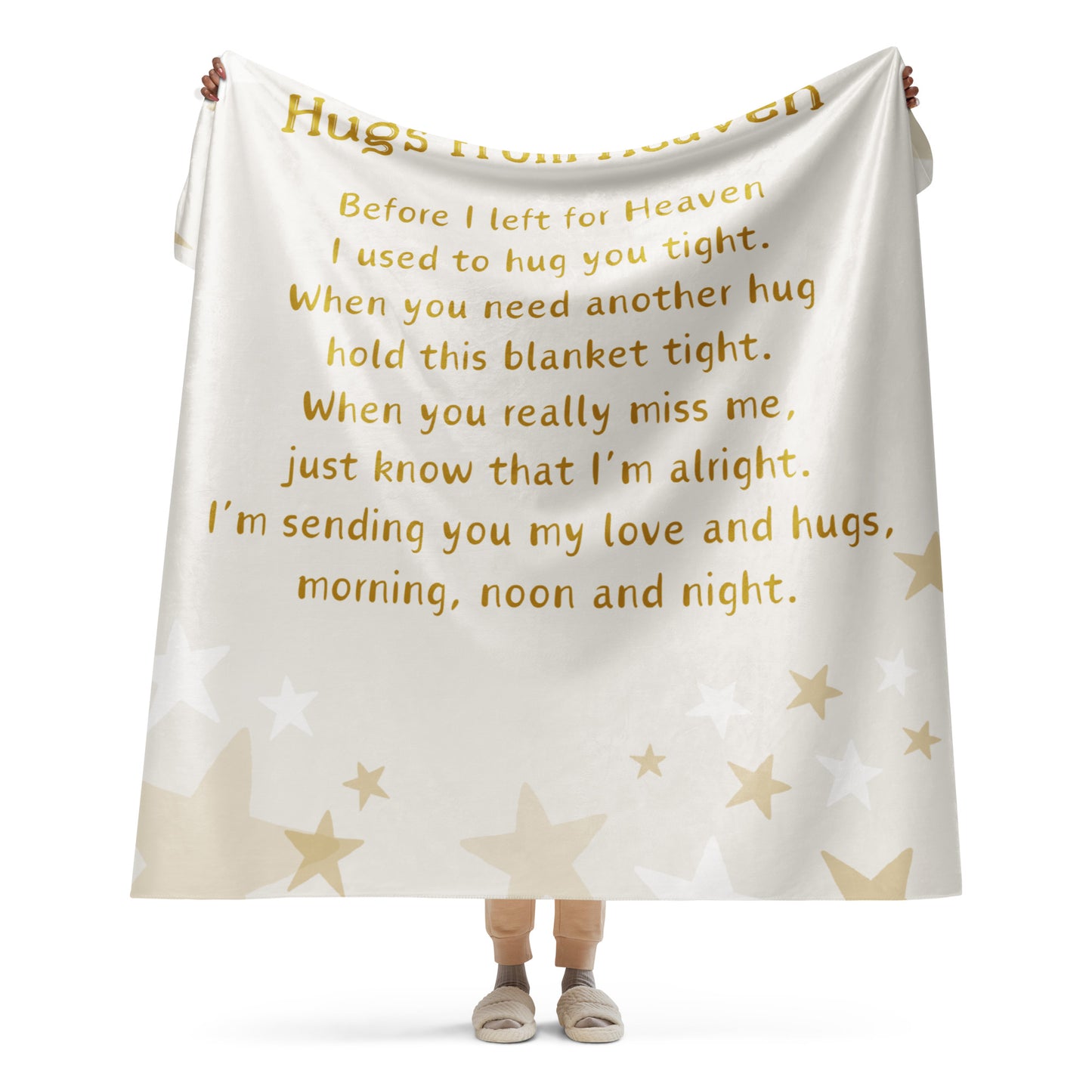 Memorial Gift | In Loving Memory Sherpa blanket | Hugs from Heaven Poem
