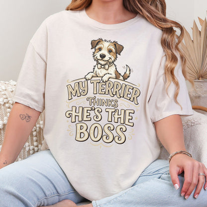 My Terrier Thinks He's The Boss Funny Dog T-Shirt