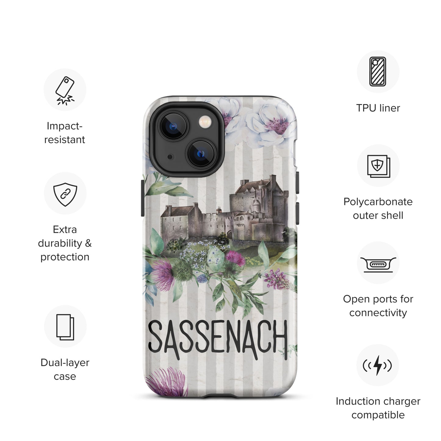 Sassenach Tough Case for iPhone®, Outlander Gift, Sassenach Gift, Scotland iPhone Case, iPhone 11, 12, 13, 14 & 15 Case