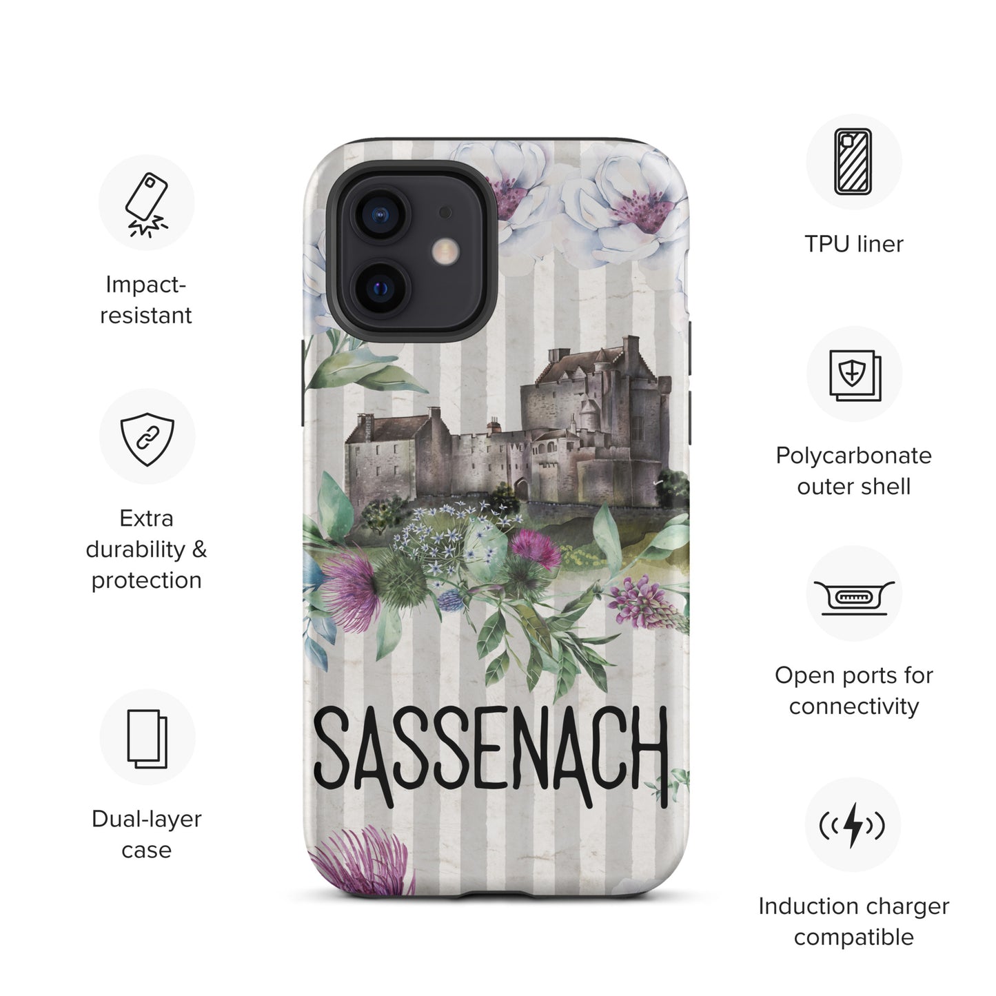 Sassenach Tough Case for iPhone®, Outlander Gift, Sassenach Gift, Scotland iPhone Case, iPhone 11, 12, 13, 14 & 15 Case