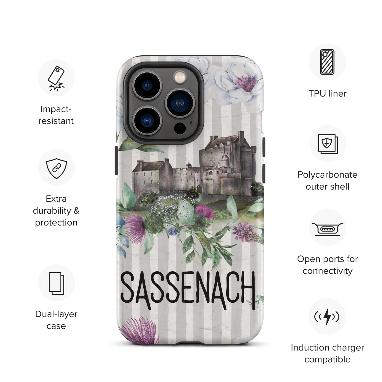 Sassenach Tough Case for iPhone®, Outlander Gift, Sassenach Gift, Scotland iPhone Case, iPhone 11, 12, 13, 14 & 15 Case