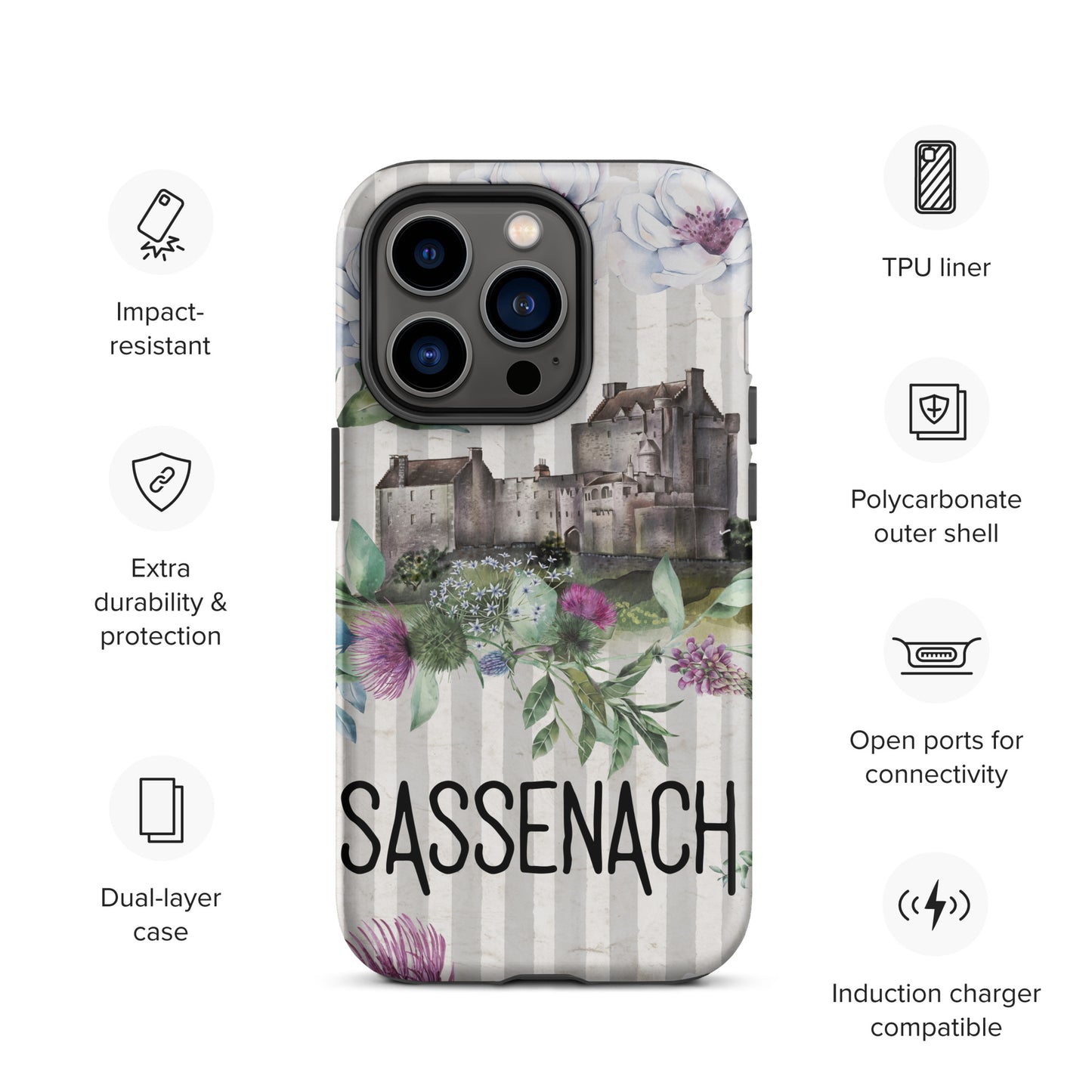 Sassenach Tough Case for iPhone®, Outlander Gift, Sassenach Gift, Scotland iPhone Case, iPhone 11, 12, 13, 14 & 15 Case