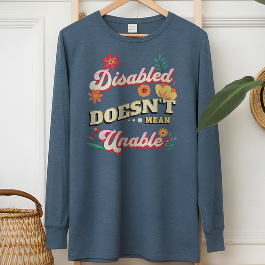 Disability Awareness Long Sleeve Tee Disabled Advocacy Shirt Wheelchair Life Chronic Illness