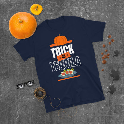 Trick Or Treat Shirt, Funny Halloween Tee, Halloween Party Tee, Trick or Tequila t-Shirt, Halloween Tequila Tee