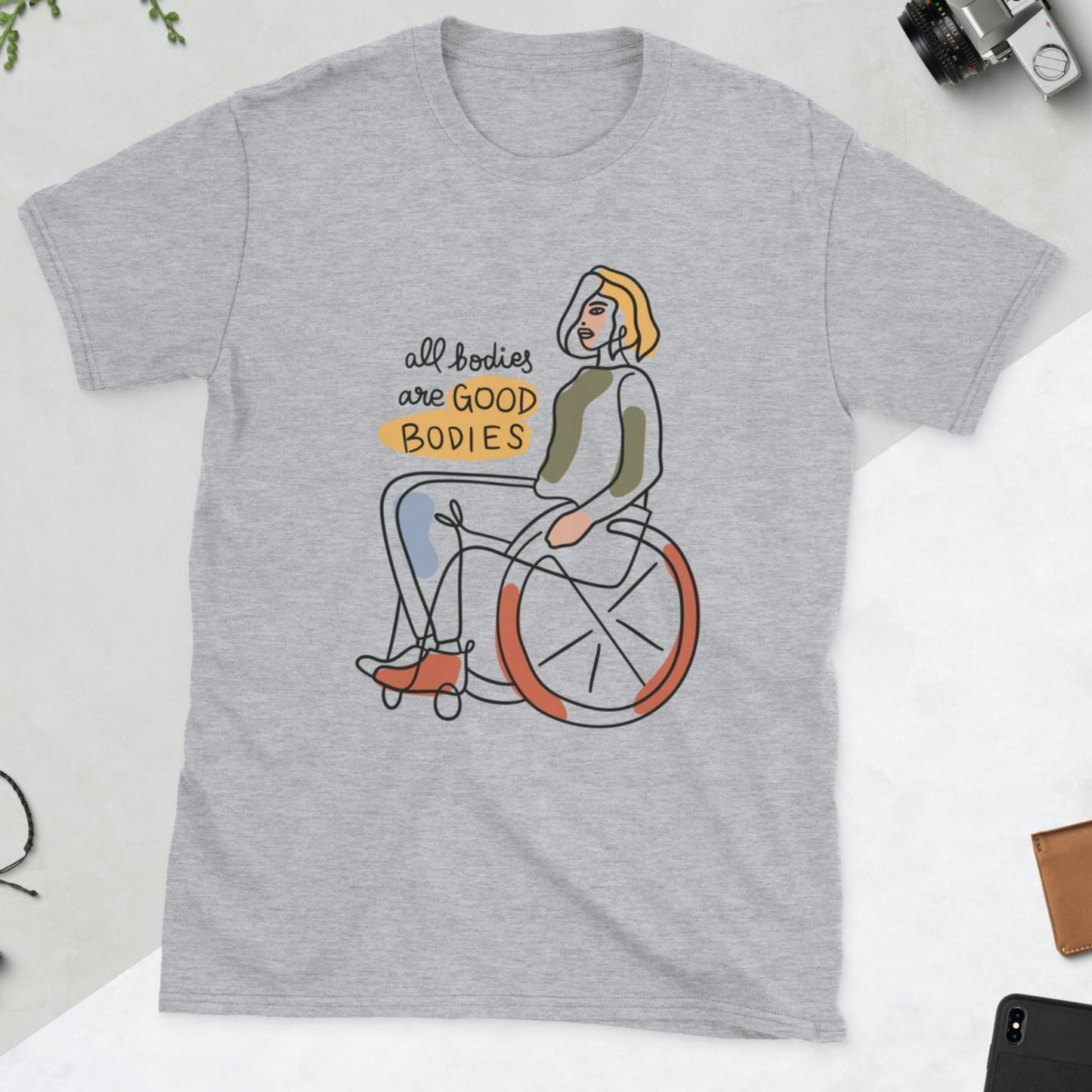 All Bodies are Good Bodies, Disability Awareness Tee,  Wheelchair T-Shirt, Rare Disease Day Shirt, Disability Pride