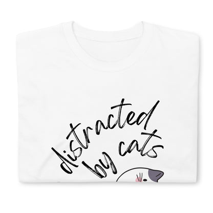 Easily Distracted by Cats T-Shirt, Cat Lover Gift, Cute Cat Shirt, Cat Mama Shirt, Cat Dad Shirt, Cat Lover Shirt