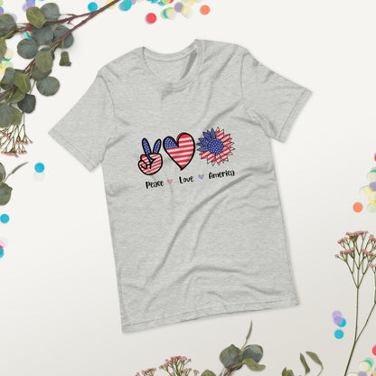 Peace Love America Shirt | Independence Day Shirts | Veterans Day Shirt | Memorial Day Shirt | Patriotic Family Shirt
