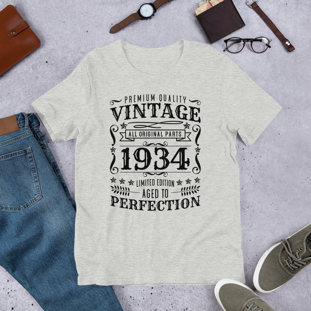 Vintage 1934 t-shirt | 90th Birthday Shirt | 1934 Birthday Unisex t-shirt