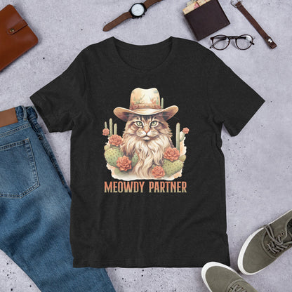 Cowboy Cat Shirt, Funny Cat Shirt, Country Western Top, Kitty Tee, Funny Cat Tee, Cat Lovers Tee, Meowdy Partner Shirt