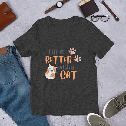 Life Is Better With A Cat Shirt | Cat Lovers Shirt | Cat Mama T-Shirt | Gift for Cat Lover