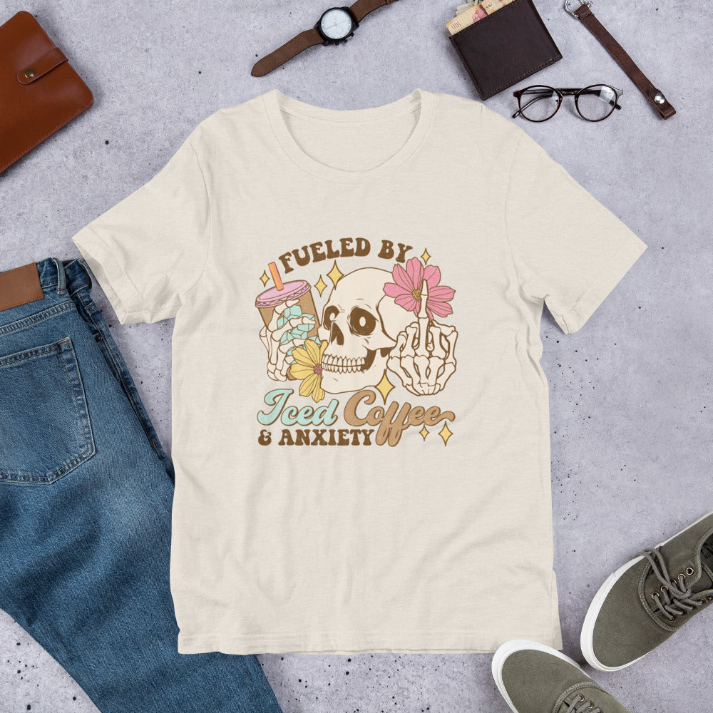 Coffee and Anxiety Shirt, Coffee Addict Tee, Iced Coffee Lover Shirt, Sarcastic Gift, Trendy Coffee Gift, Funny Anxiety Shirt