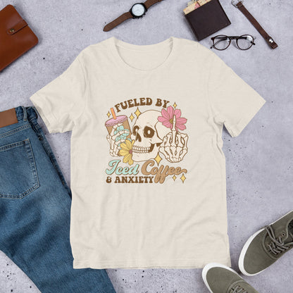 Coffee and Anxiety Shirt, Coffee Addict Tee, Iced Coffee Lover Shirt, Sarcastic Gift, Trendy Coffee Gift, Funny Anxiety Shirt