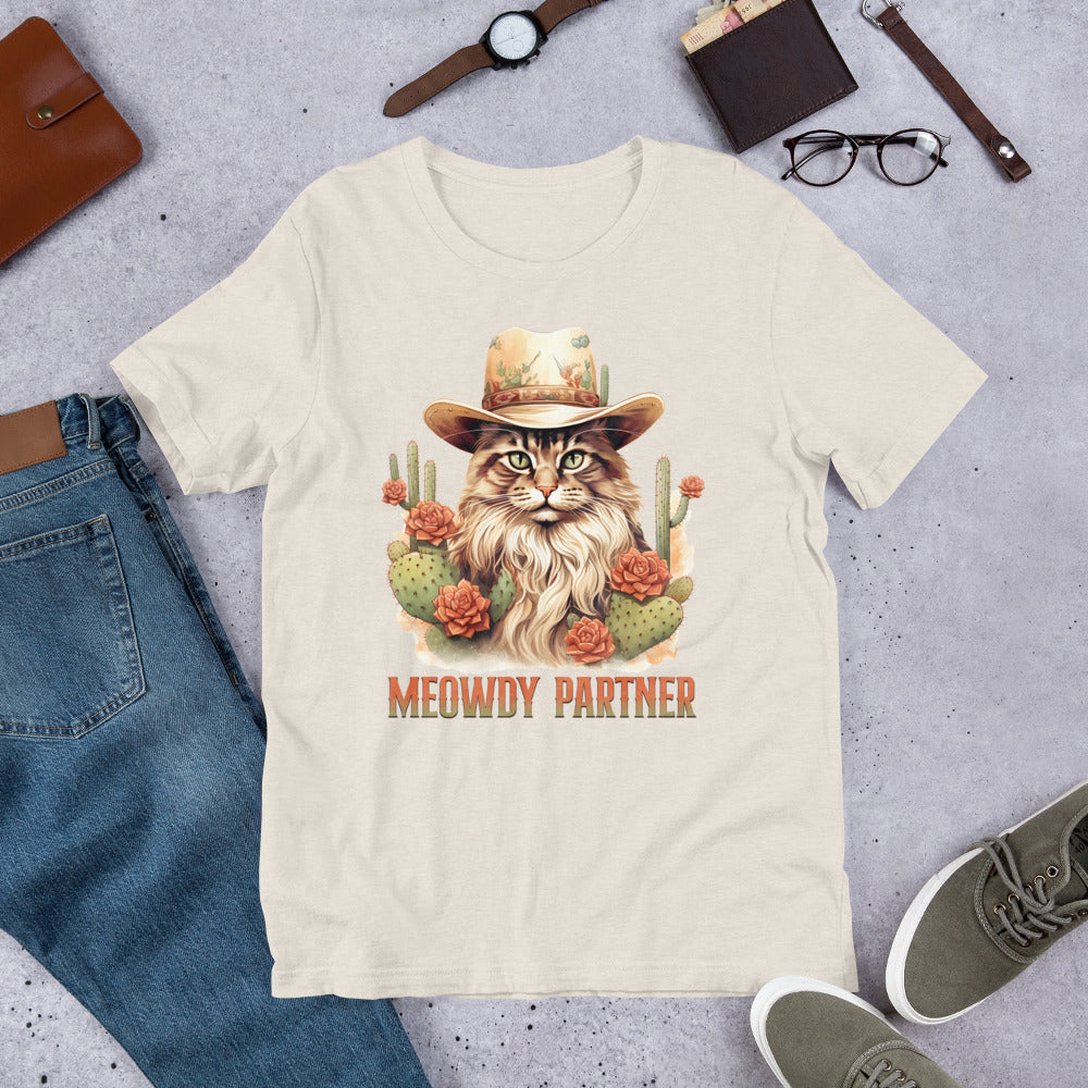 Cowboy Cat Shirt, Funny Cat Shirt, Country Western Top, Kitty Tee, Funny Cat Tee, Cat Lovers Tee, Meowdy Partner Shirt