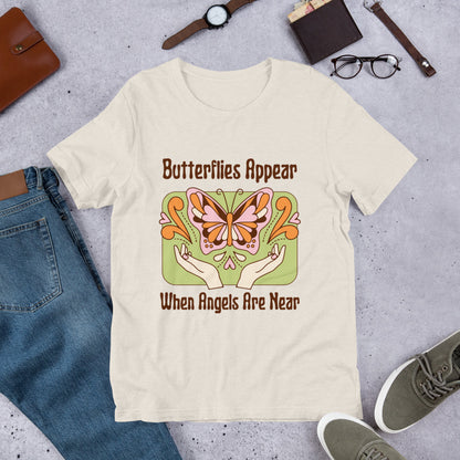 Butterflies Appear When Angels Are Near Shirt, Condolence Gift, Moms Memorial Shirt, Bereavement Gift, Remembrance Gift, Angel Mama T-Shirt