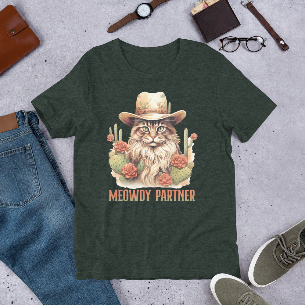 Cowboy Cat Shirt, Funny Cat Shirt, Country Western Top, Kitty Tee, Funny Cat Tee, Cat Lovers Tee, Meowdy Partner Shirt