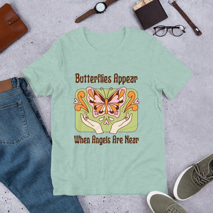 Butterflies Appear When Angels Are Near Shirt, Condolence Gift, Moms Memorial Shirt, Bereavement Gift, Remembrance Gift, Angel Mama T-Shirt