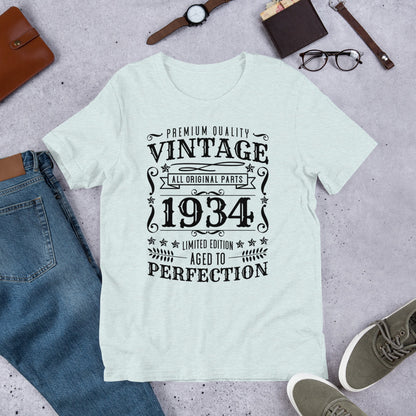 Vintage 1934 t-shirt | 90th Birthday Shirt | 1934 Birthday Unisex t-shirt