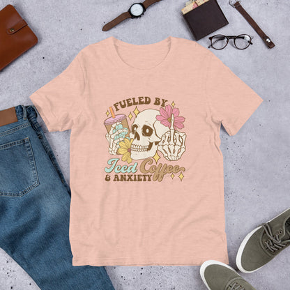 Coffee and Anxiety Shirt, Coffee Addict Tee, Iced Coffee Lover Shirt, Sarcastic Gift, Trendy Coffee Gift, Funny Anxiety Shirt