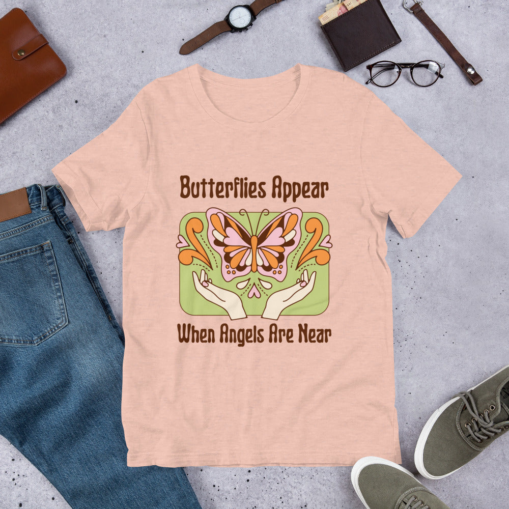 Butterflies Appear When Angels Are Near Shirt, Condolence Gift, Moms Memorial Shirt, Bereavement Gift, Remembrance Gift, Angel Mama T-Shirt