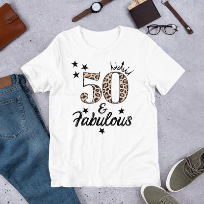 50 & Fabulous Shirt, 50th Birthday Gift, Fiftieth Birthday Shirt, 50th Birthday Party, Gift for 50th Bday,