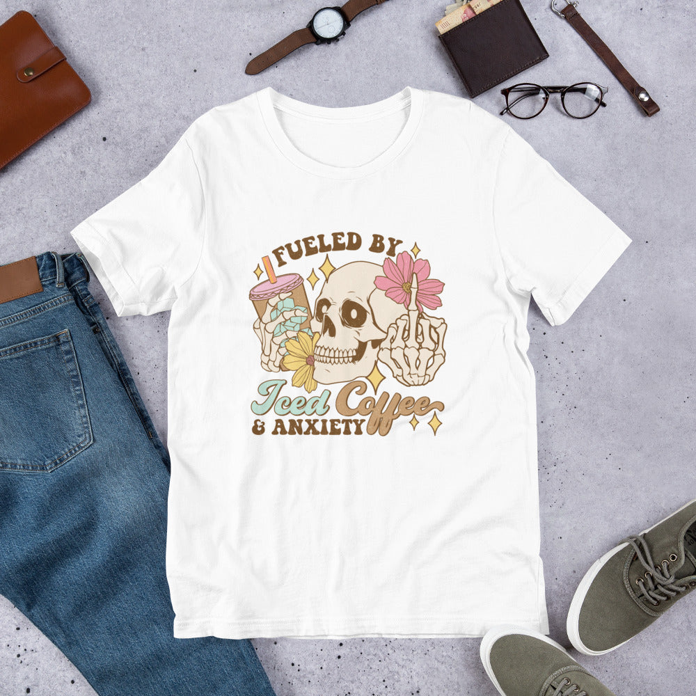 Coffee and Anxiety Shirt, Coffee Addict Tee, Iced Coffee Lover Shirt, Sarcastic Gift, Trendy Coffee Gift, Funny Anxiety Shirt