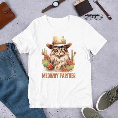 Cowboy Cat Shirt, Funny Cat Shirt, Country Western Top, Kitty Tee, Funny Cat Tee, Cat Lovers Tee, Meowdy Partner Shirt