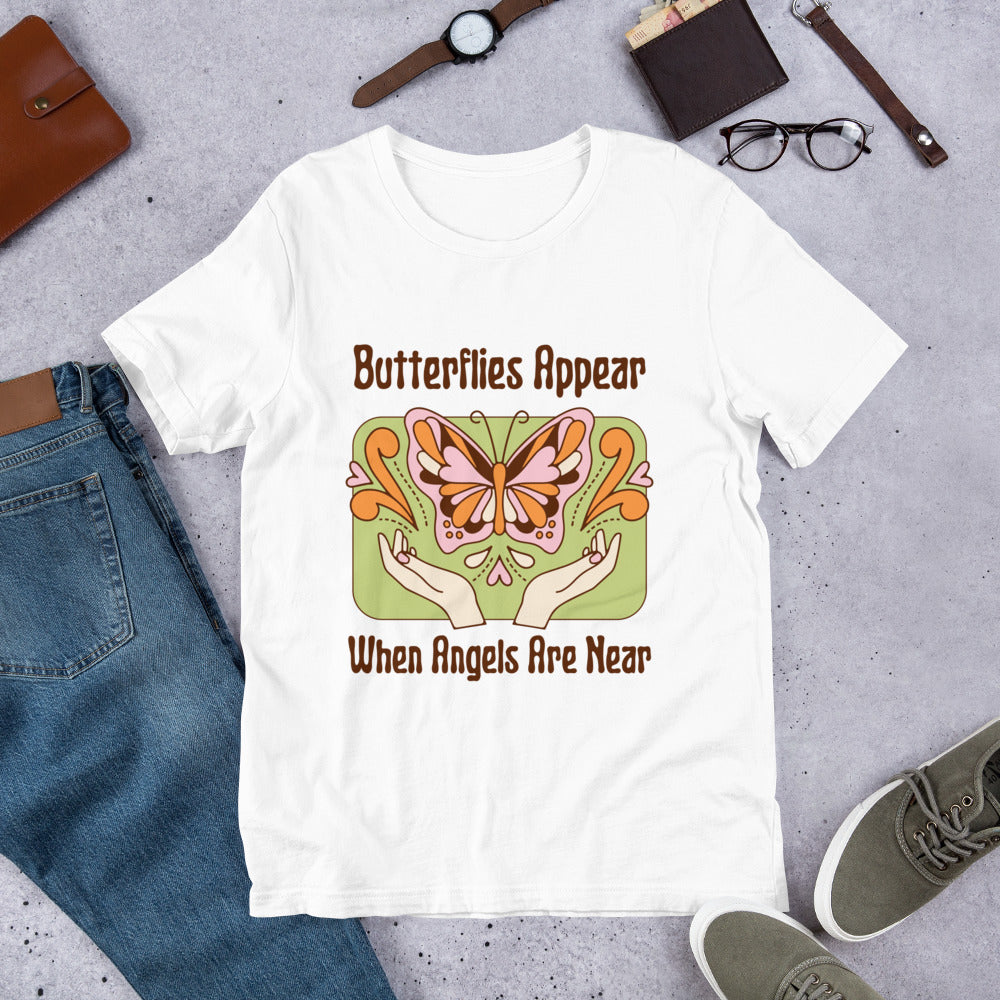 Butterflies Appear When Angels Are Near Shirt, Condolence Gift, Moms Memorial Shirt, Bereavement Gift, Remembrance Gift, Angel Mama T-Shirt