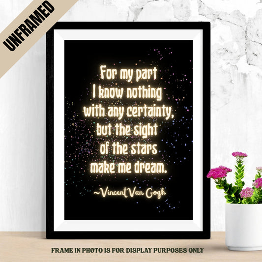 Van Gogh Inspirational Quote Poster