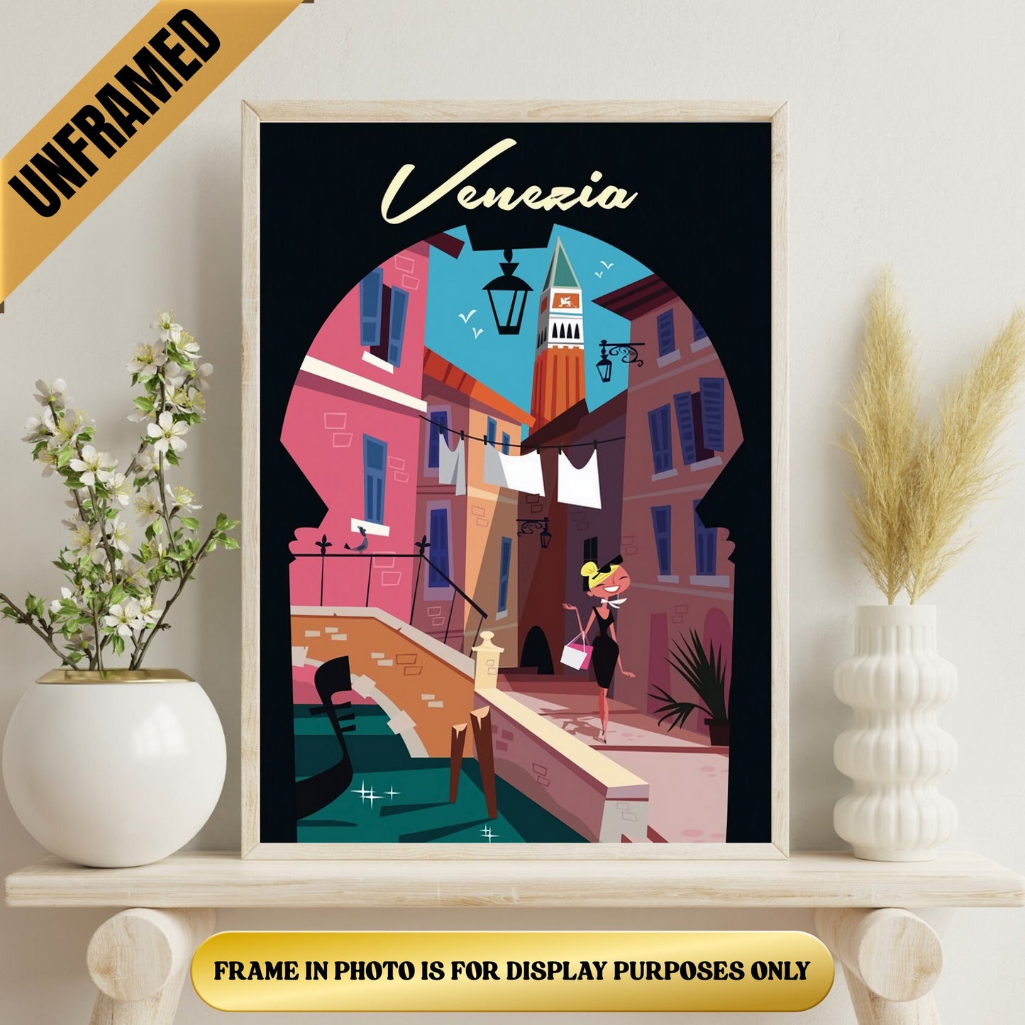 Venezia Italy Souvenir Vintage Poster 12″×18″ UNFRAMED