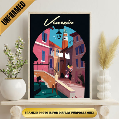 Venezia Italy Souvenir Vintage Poster 12″×18″ UNFRAMED