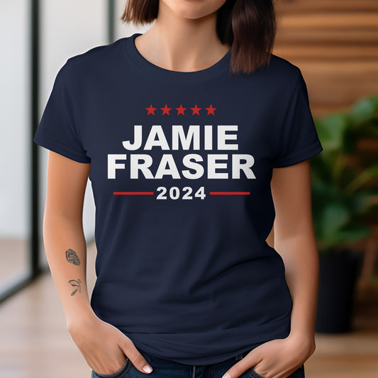Vote Jamie Fraser 2024 Shirt Outlander Sassenach T-Shirt Fraser's Ridge Short-Sleeve Unisex Tee