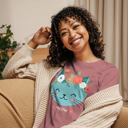Gift For Cat Lover, Gift For Cat Mom, Cat Lover Women's Relaxed T-Shirt