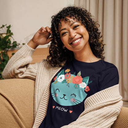 Gift For Cat Lover, Gift For Cat Mom, Cat Lover Women's Relaxed T-Shirt